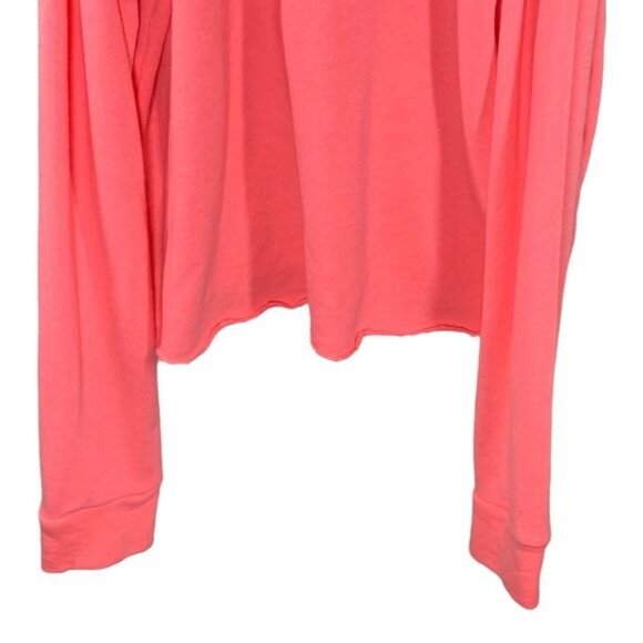 PINK Victoria’s Secret Cold Shoulder Sweatshirt Tank Coral Logo Graphic XS - Picture 8 of 11